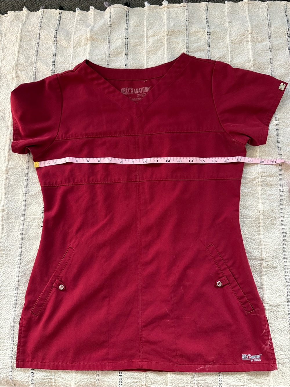 Grey's Anatomy Burgundy V-Neck Scrub Top